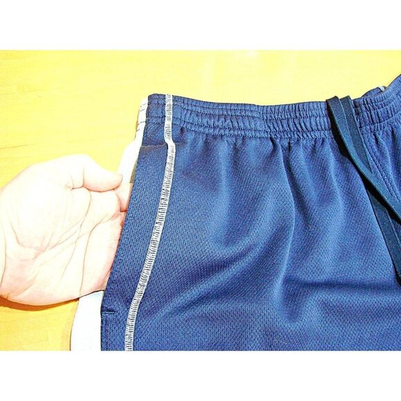 Under Armour Athletic Basketball Shorts Navy Blue Elastic Waist Workout Sz Large - Picture 10 of 12